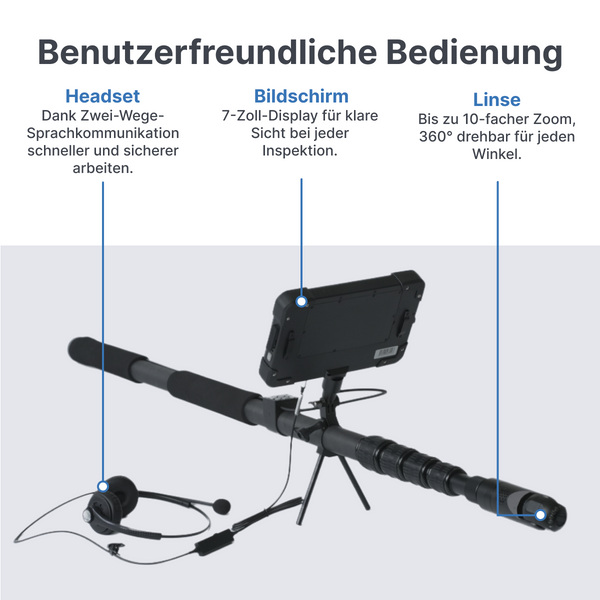 Webvision Professionelle Teleskop-Inspektionskamera mit 360° PT – 4K-Monitor