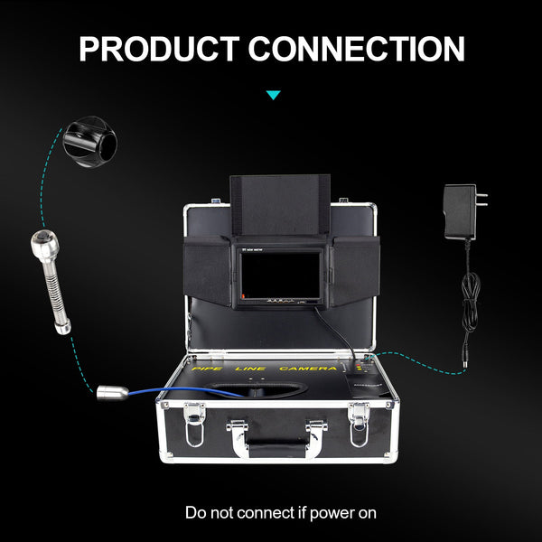 Endoscoop Camera met 20M Kabel - FullHD - Inspectiecamera - 25mm - 7.0"Scherm - IP68 - Incl. Micro SD Kaart 32GB