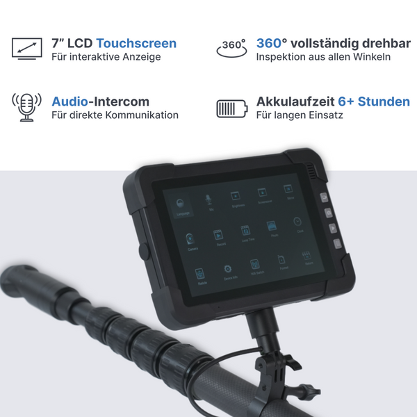 Webvision Professionelle Teleskop-Inspektionskamera mit 360° PT – 4K-Monitor
