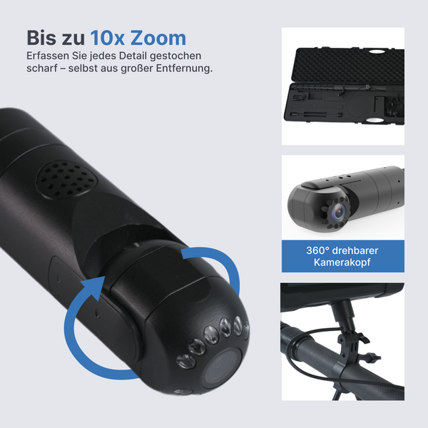 Webvision Professionelle Teleskop-Inspektionskamera mit 360° PT – 4K-Monitor