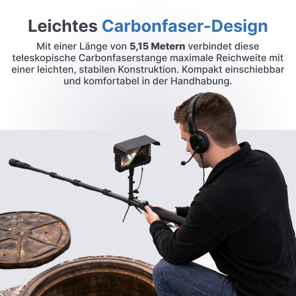 Webvision Professionelle Teleskop-Inspektionskamera mit 360° PT – 4K-Monitor